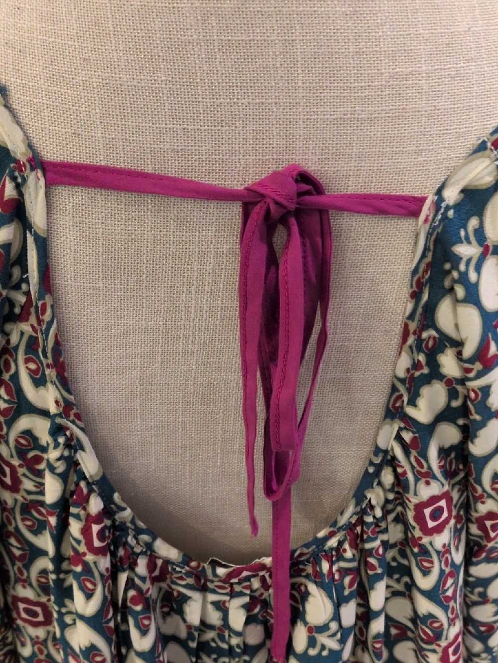 Umgee PaisleyFloral Bohemian Cold Shoulder Knee Length Dress Resortwear Festival - Picture 11 of 12